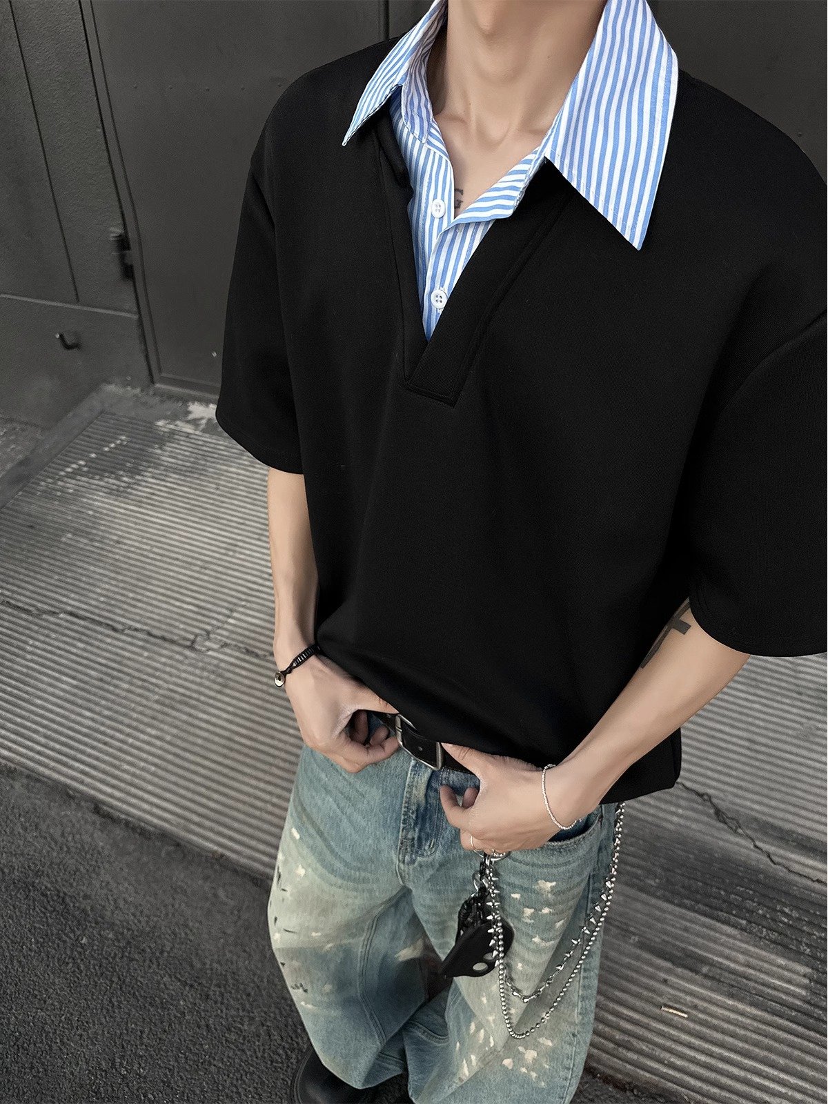 Casual Herren Sweatshirt kurzarm Casual-Herren-Sweatshirt-kurzarm