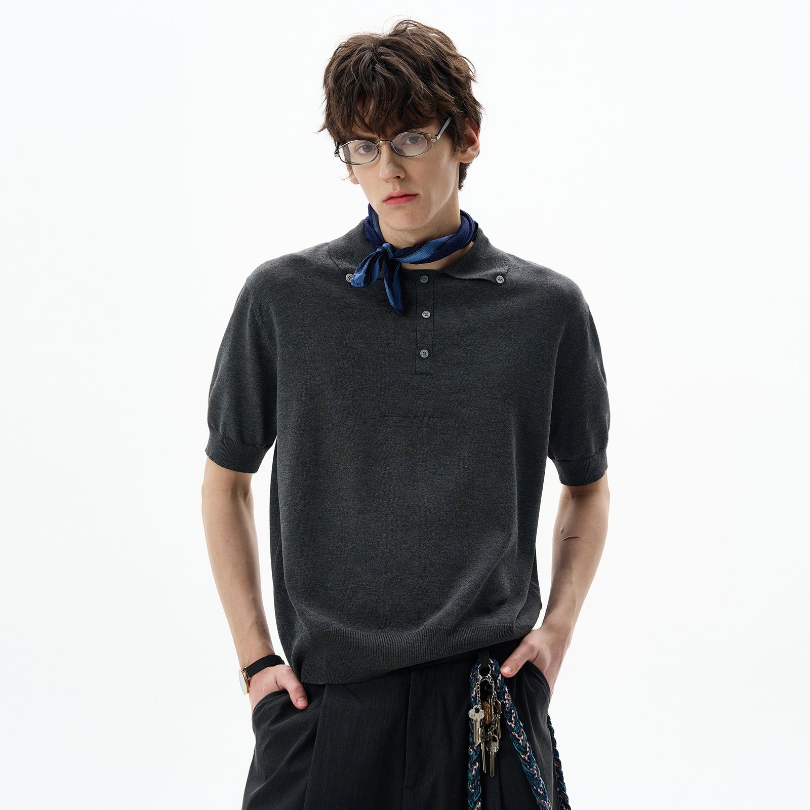 Graues Herren-Poloshirt Graues-Herren-Poloshirt