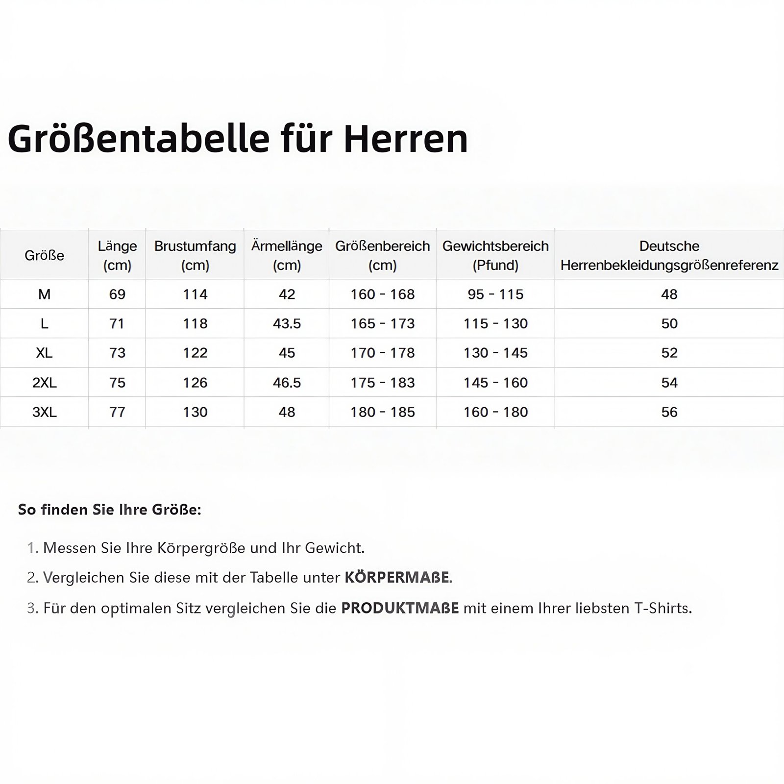 Größentabelle für Herren Grosentabelle-fur-Herren