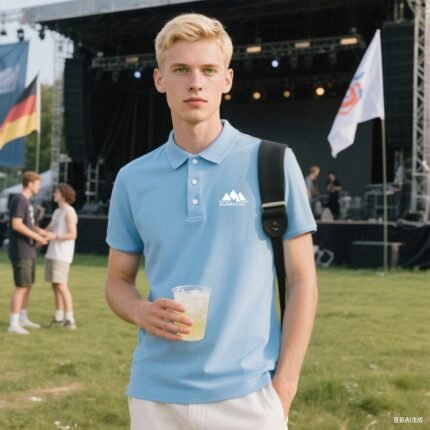 Hellblaues-Herren-T-Shirt