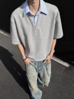 Herren-V-Ausschnitt-Sweatshirt