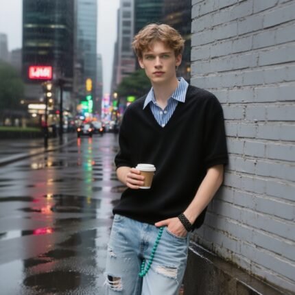 Schwarze Herren-Freizeitkleidung