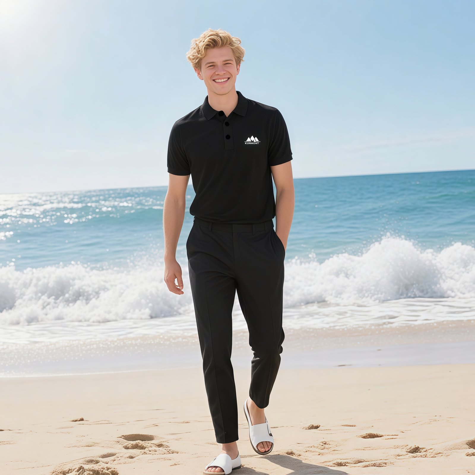 Schwarzes Herren-Poloshirt