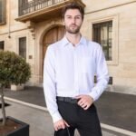 Weißes Langarmhemd für Herren